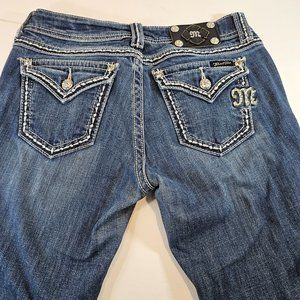 MISS ME Woman’s Easy Straight Leg Dark Wash Jeans Sz 27
